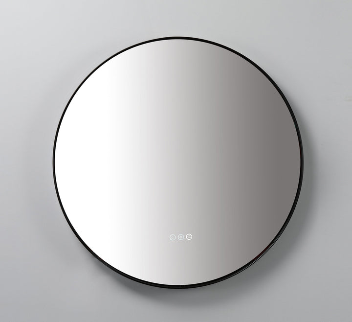 Shell 30" LED Bathroom Mirror in Matte Black, Anti-Fog
