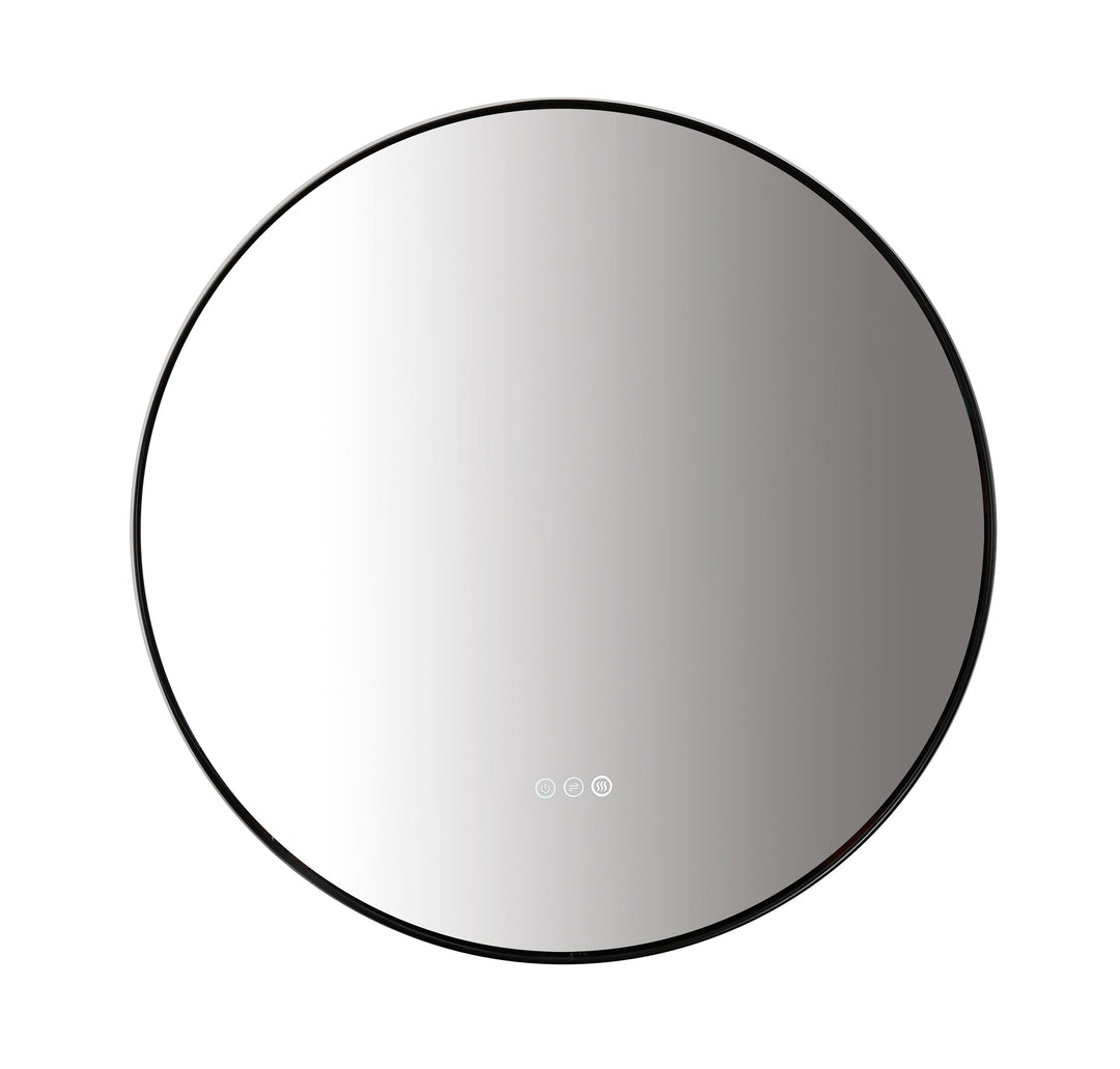 Shell 36" LED Bathroom Mirror in Matte Black, Anti-Fog | ANVE Kitchen & Bath