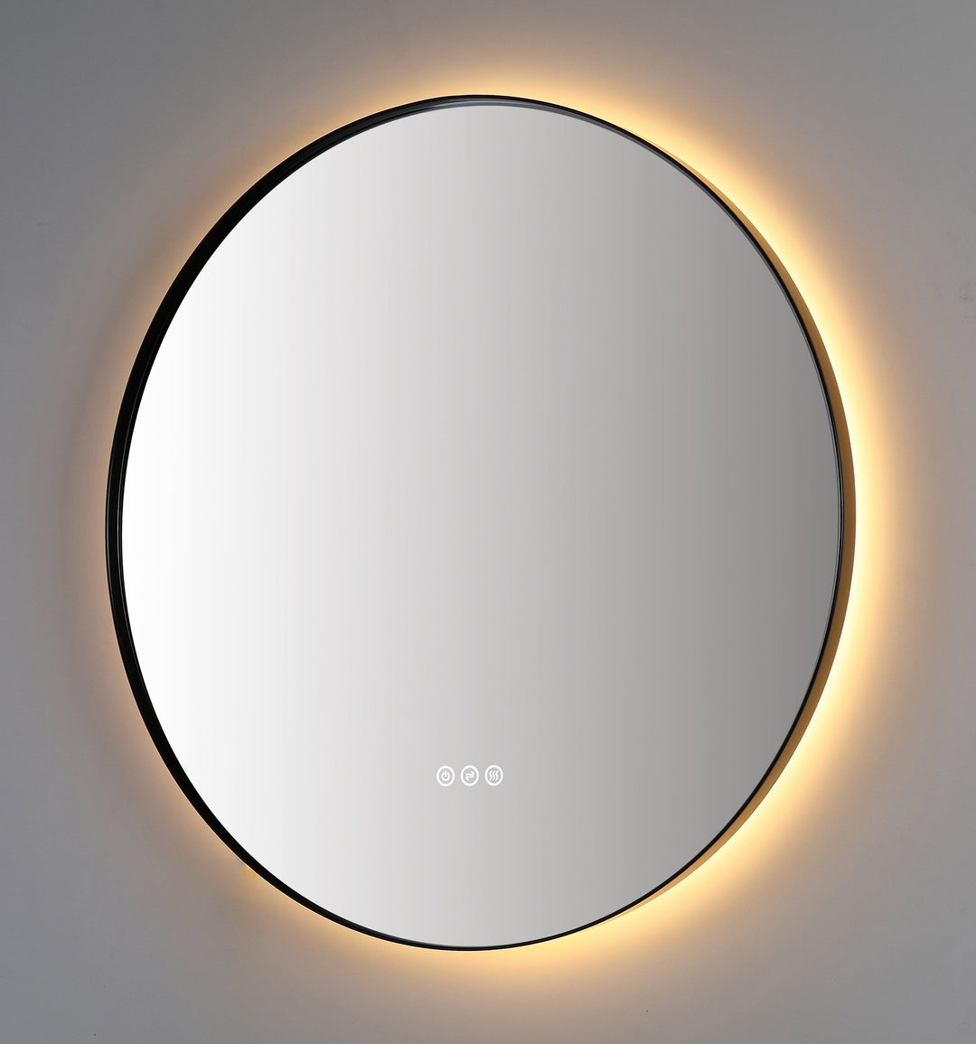 Shell 36" LED Bathroom Mirror in Matte Black, Anti-Fog
