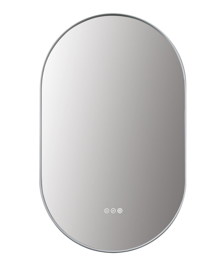 Shell 24" LED Bathroom Mirror in Matte White, Anti-Fog | ANVE Kitchen &amp; Bath