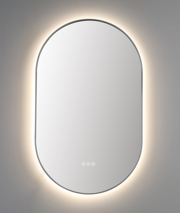 Shell 24" LED Bathroom Mirror in Matte White, Anti-Fog