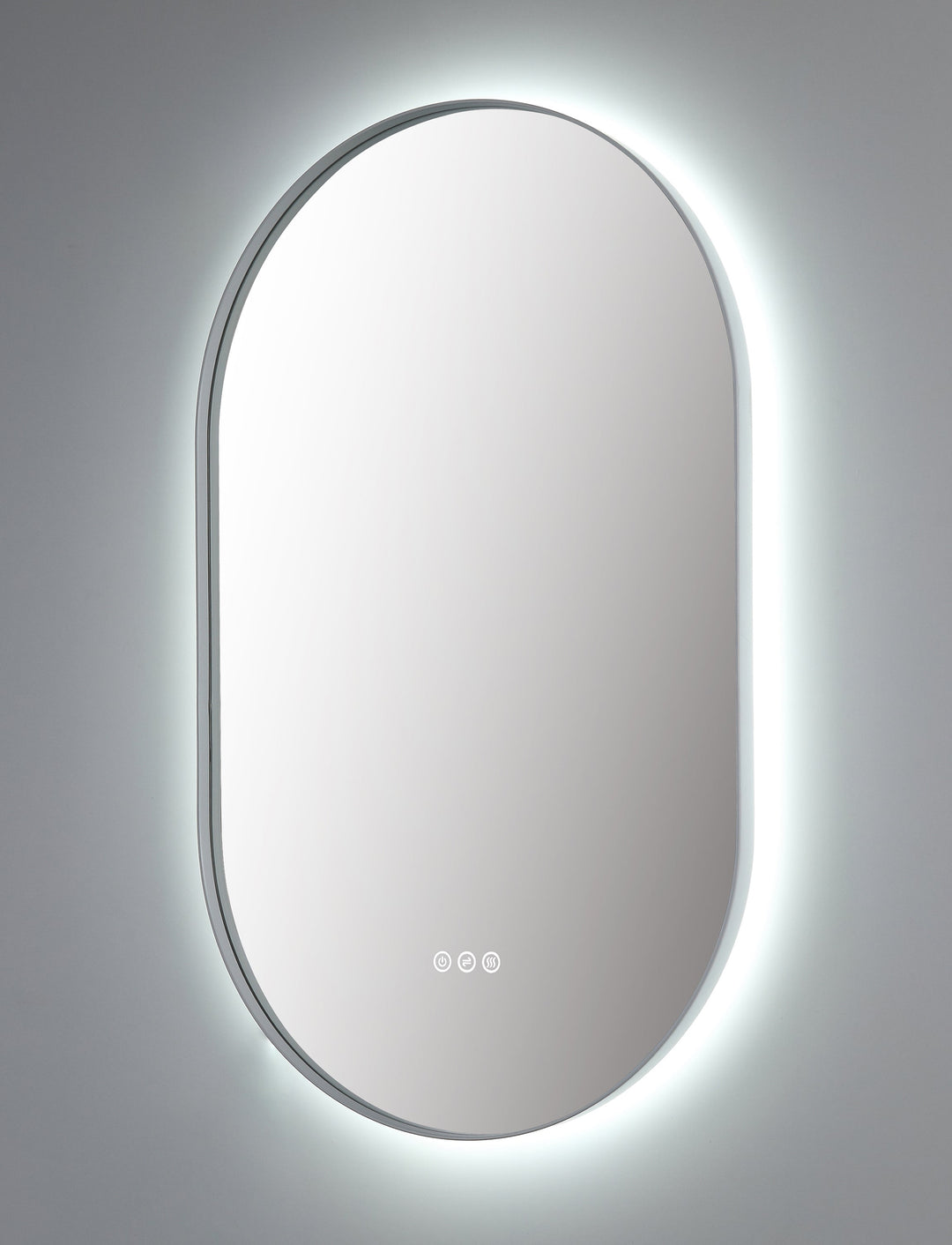 Shell 24" LED Bathroom Mirror in Matte White, Anti-Fog