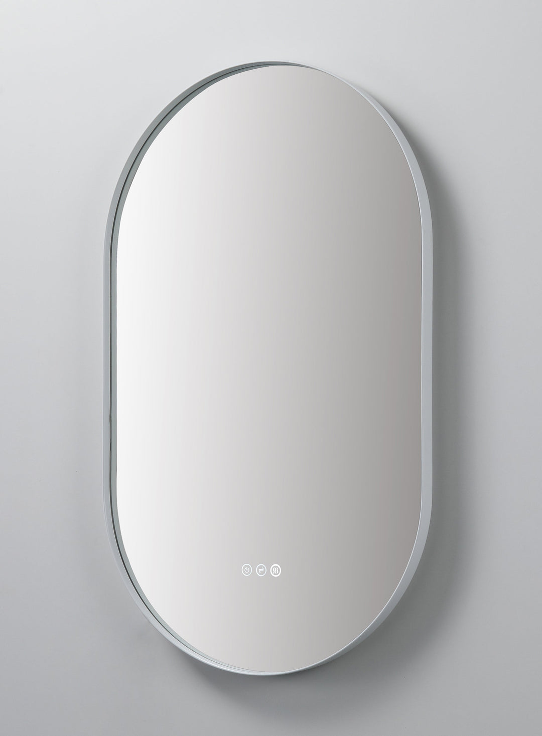 Shell 24" LED Bathroom Mirror in Matte White, Anti-Fog