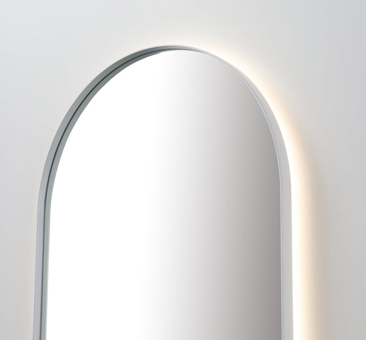 Shell 24" LED Bathroom Mirror in Matte White, Anti-Fog