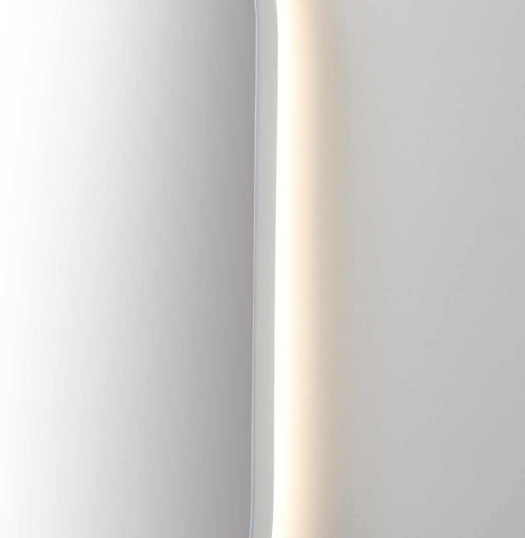 Shell 24" LED Bathroom Mirror in Matte White, Anti-Fog
