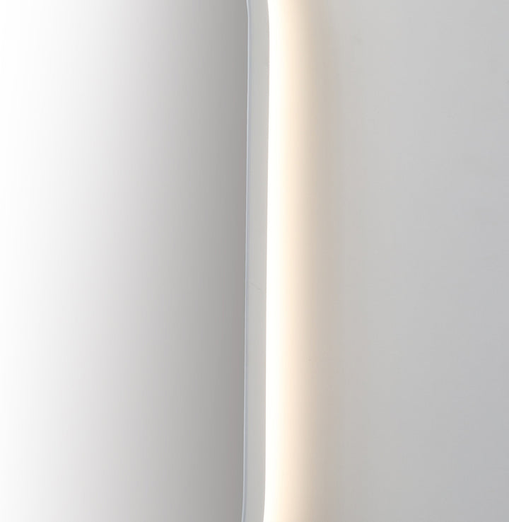 Shell 24" LED Bathroom Mirror in Matte White, Anti-Fog