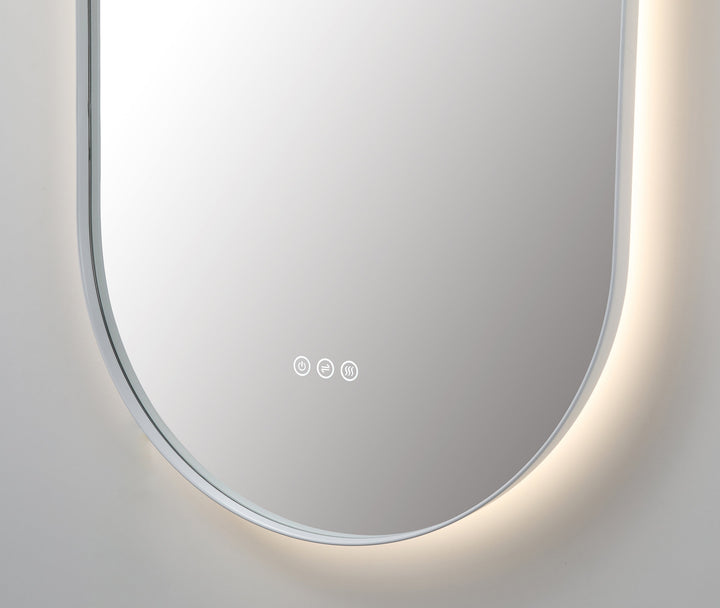 Shell 24" LED Bathroom Mirror in Matte White, Anti-Fog