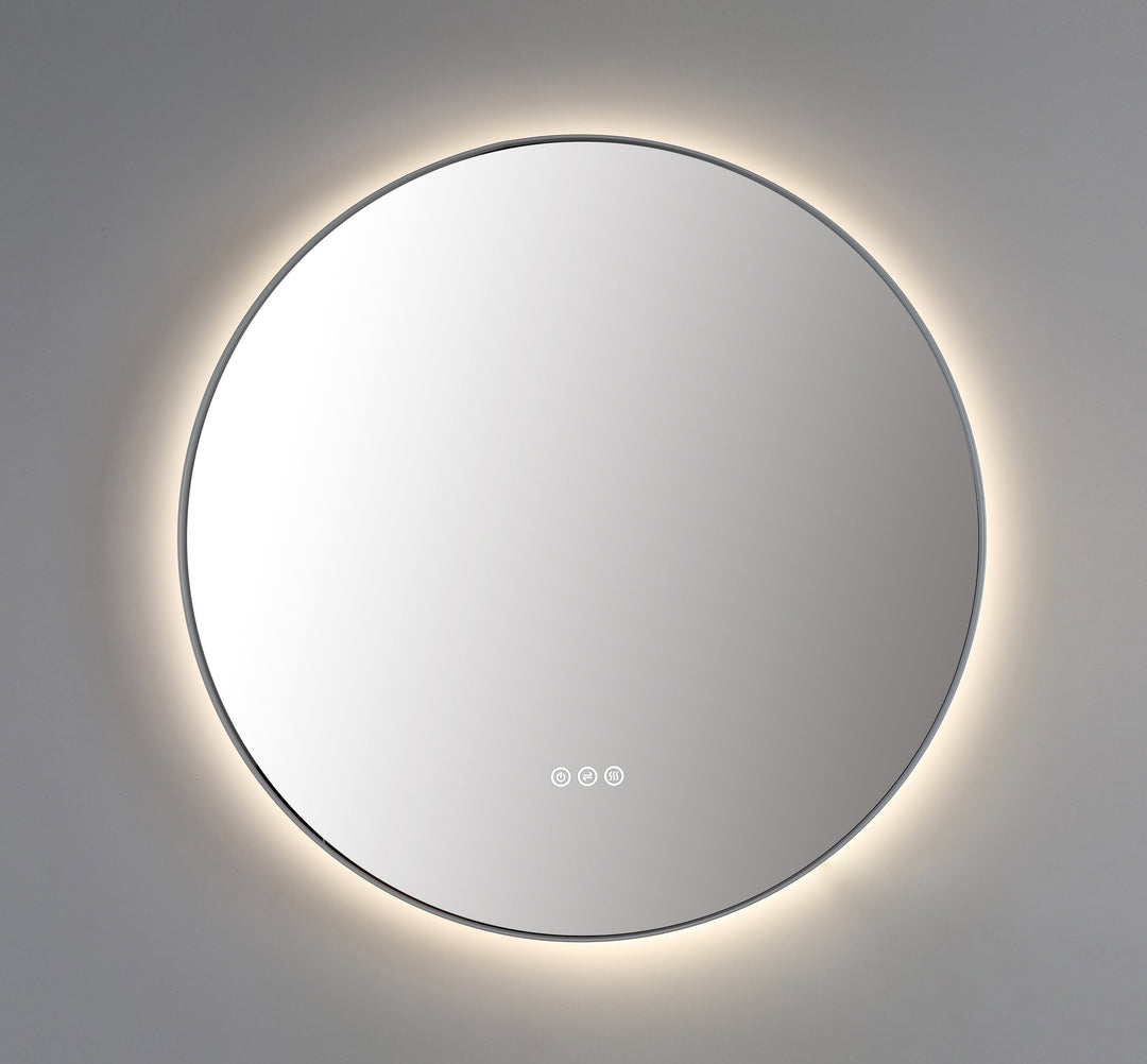 Shell 30" LED Bathroom Mirror in Matte White, Anti-Fog