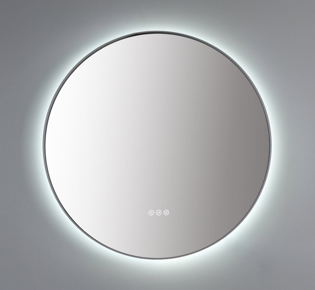 Shell 30" LED Bathroom Mirror in Matte White, Anti-Fog