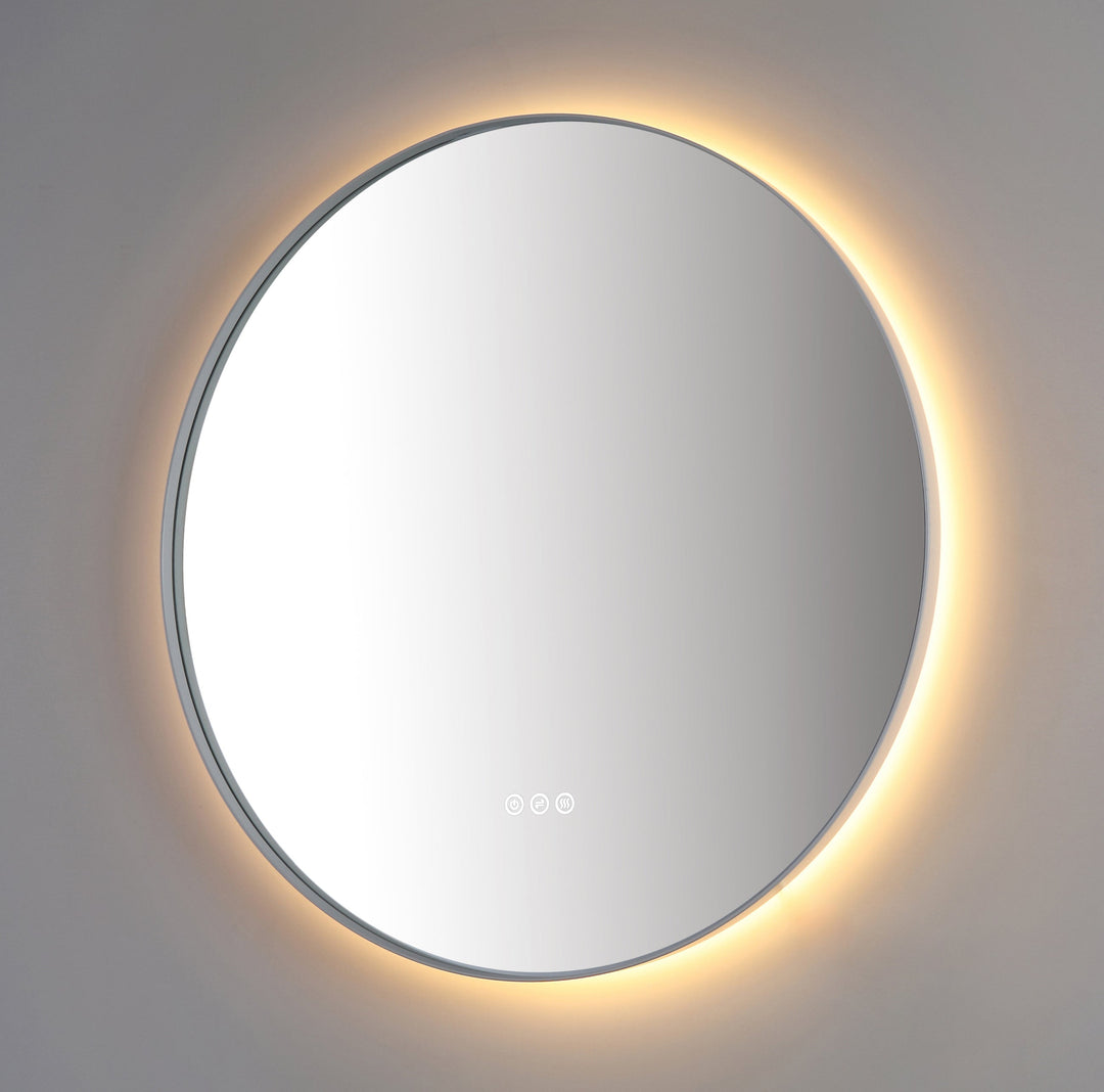 Shell 30" LED Bathroom Mirror in Matte White, Anti-Fog