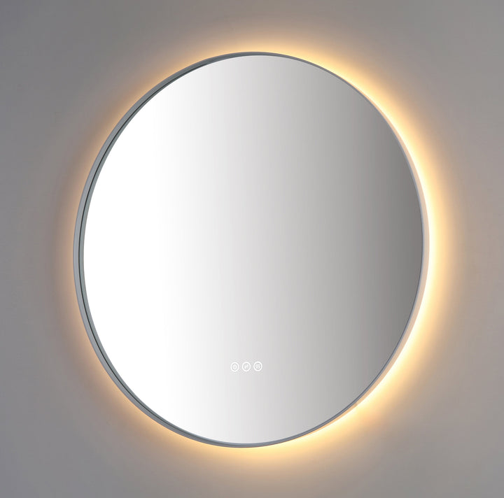 Shell 30" LED Bathroom Mirror in Matte White, Anti-Fog
