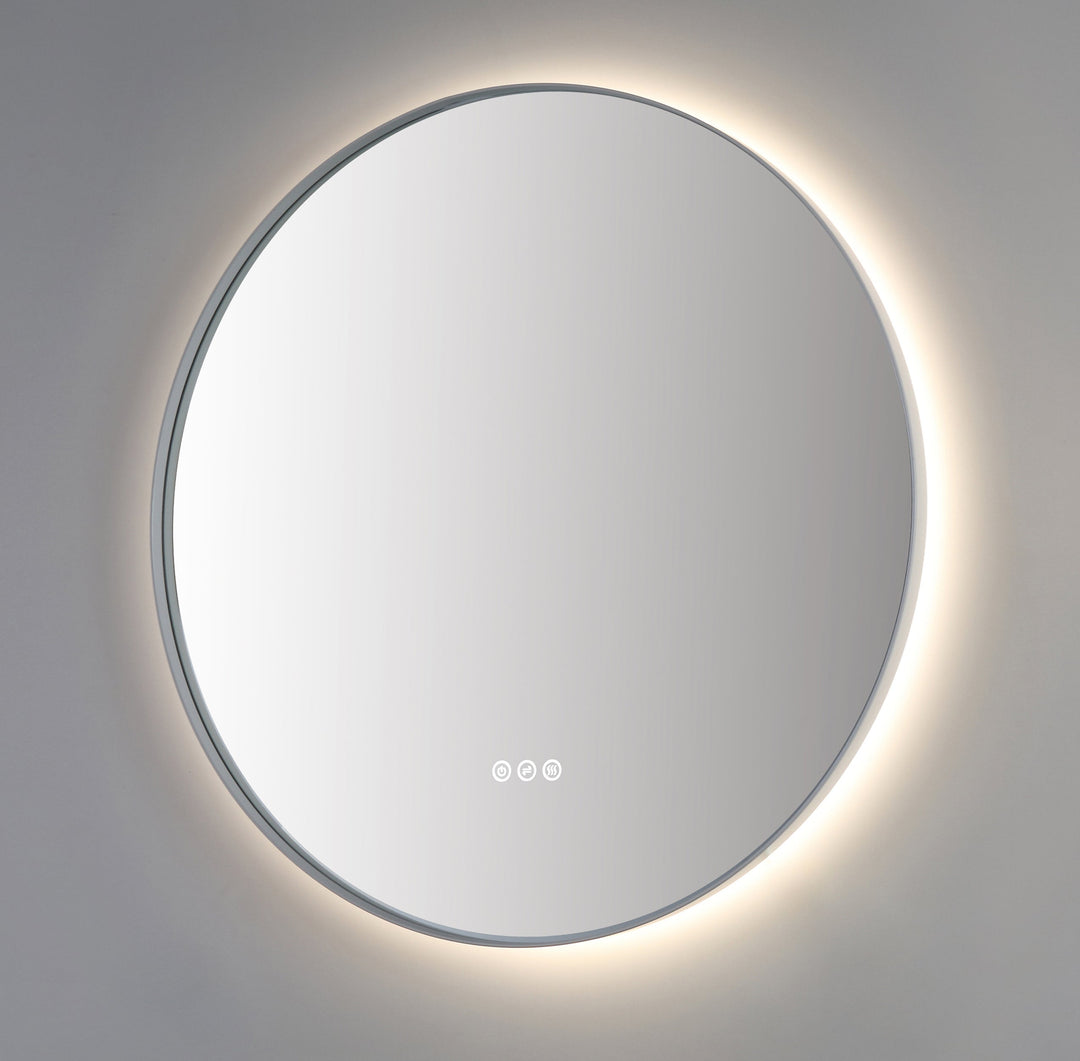Shell 30" LED Bathroom Mirror in Matte White, Anti-Fog