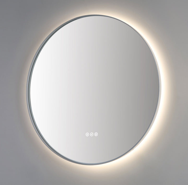 Shell 30" LED Bathroom Mirror in Matte White, Anti-Fog