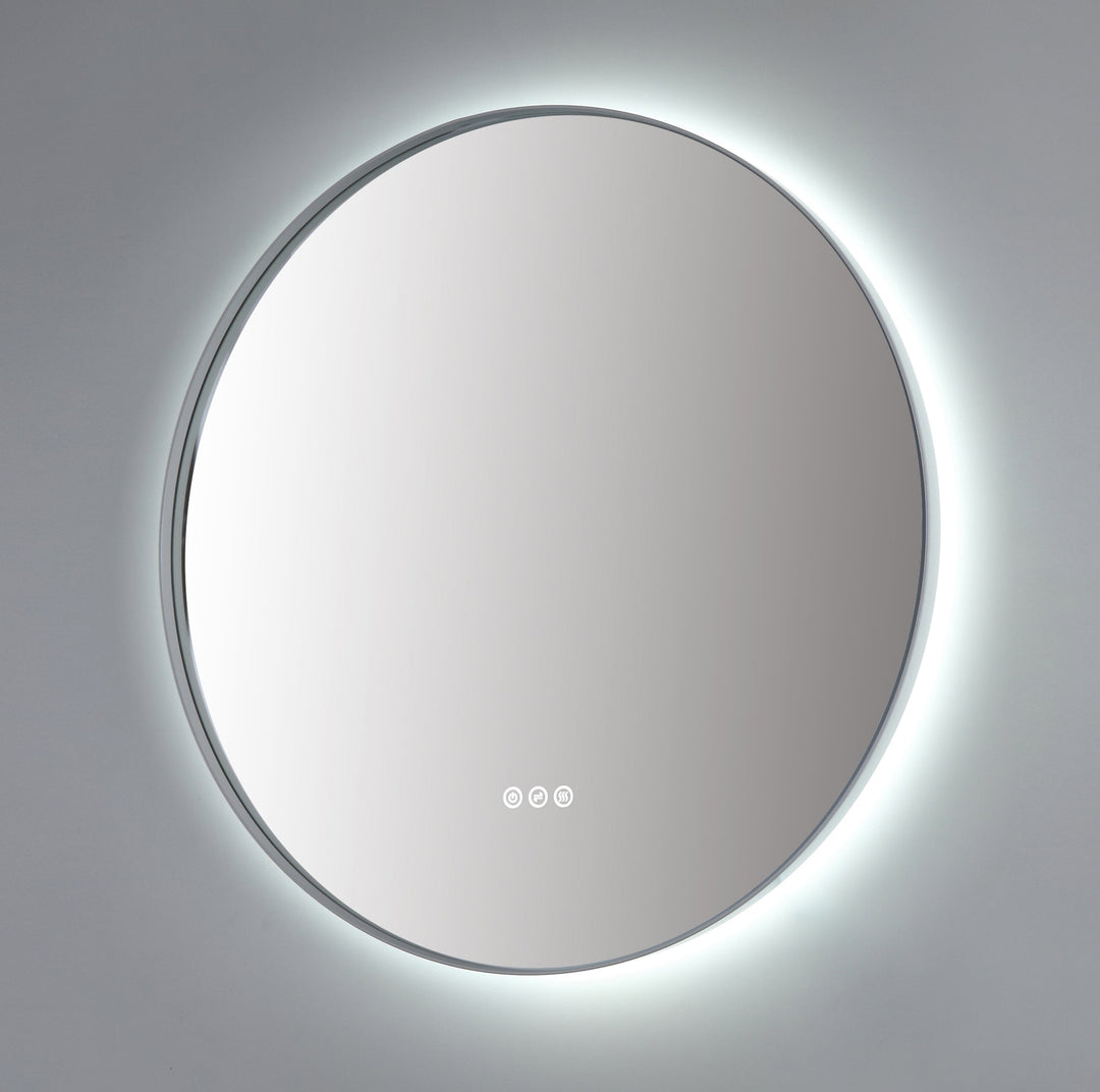 Shell 30" LED Bathroom Mirror in Matte White, Anti-Fog