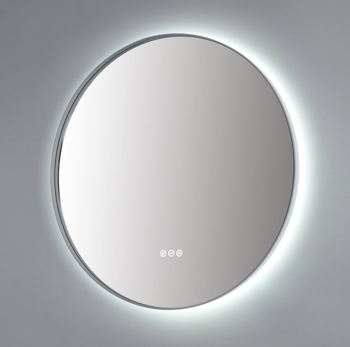 Shell 30" LED Bathroom Mirror in Matte White, Anti-Fog