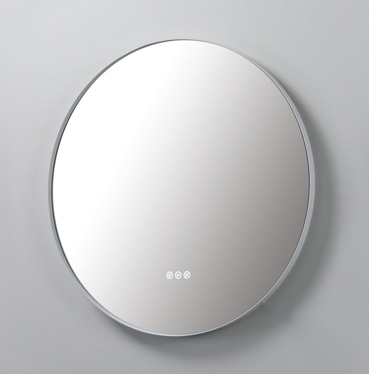 Shell 30" LED Bathroom Mirror in Matte White, Anti-Fog
