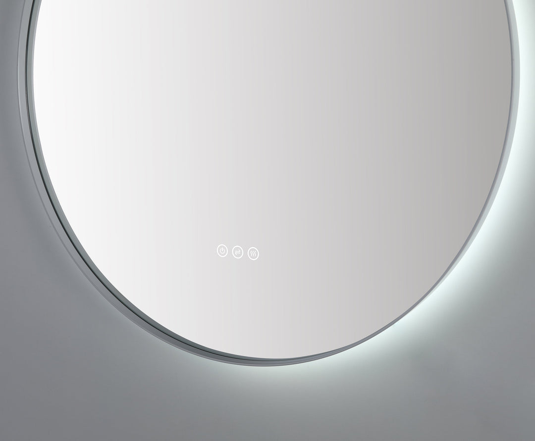 Shell 30" LED Bathroom Mirror in Matte White, Anti-Fog