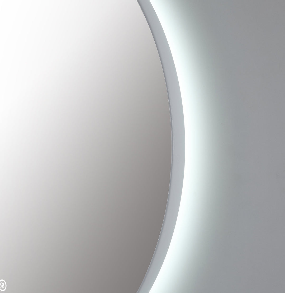 Shell 30" LED Bathroom Mirror in Matte White, Anti-Fog