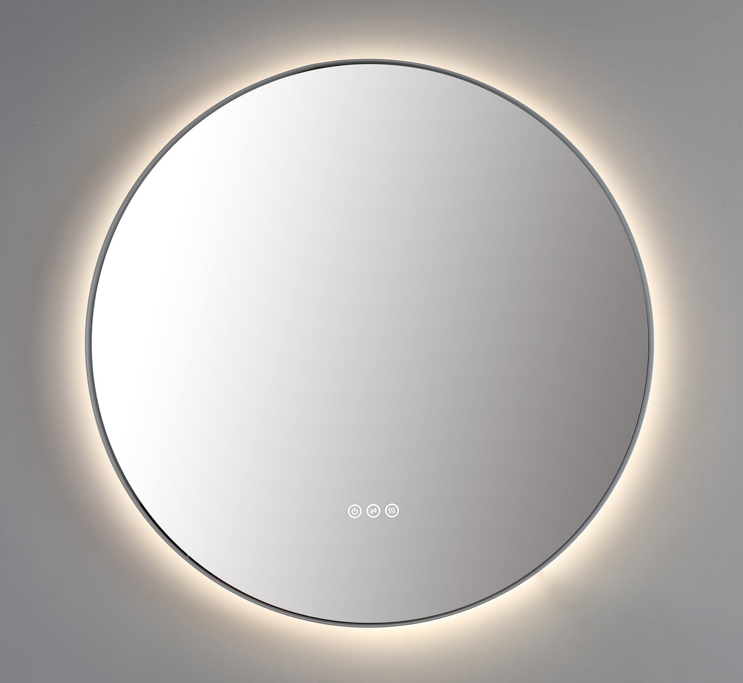 Shell 36" LED Bathroom Mirror in Matte White, Anti-Fog