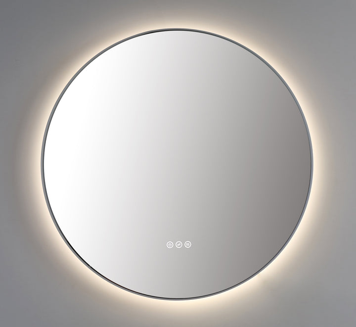 Shell 36" LED Bathroom Mirror in Matte White, Anti-Fog