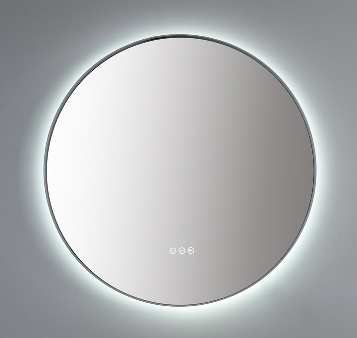 Shell 36" LED Bathroom Mirror in Matte White, Anti-Fog