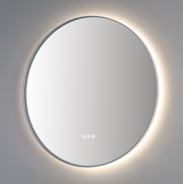 Shell 36" LED Bathroom Mirror in Matte White, Anti-Fog