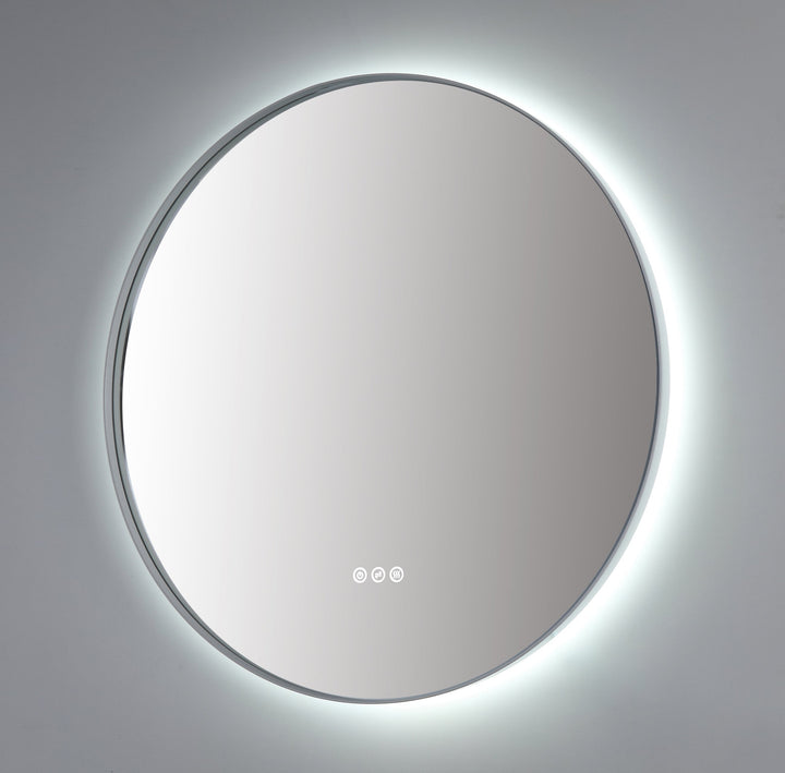 Shell 36" LED Bathroom Mirror in Matte White, Anti-Fog