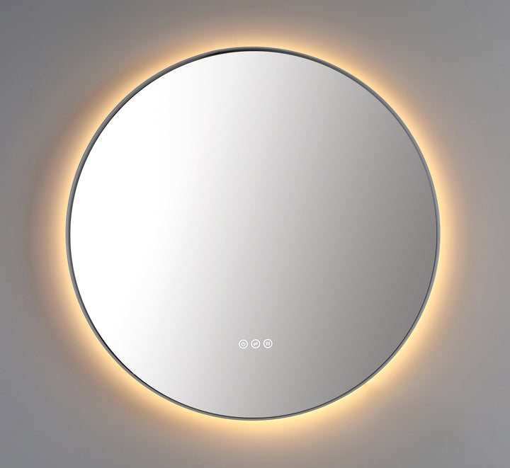 Shell 36" LED Bathroom Mirror in Matte White, Anti-Fog