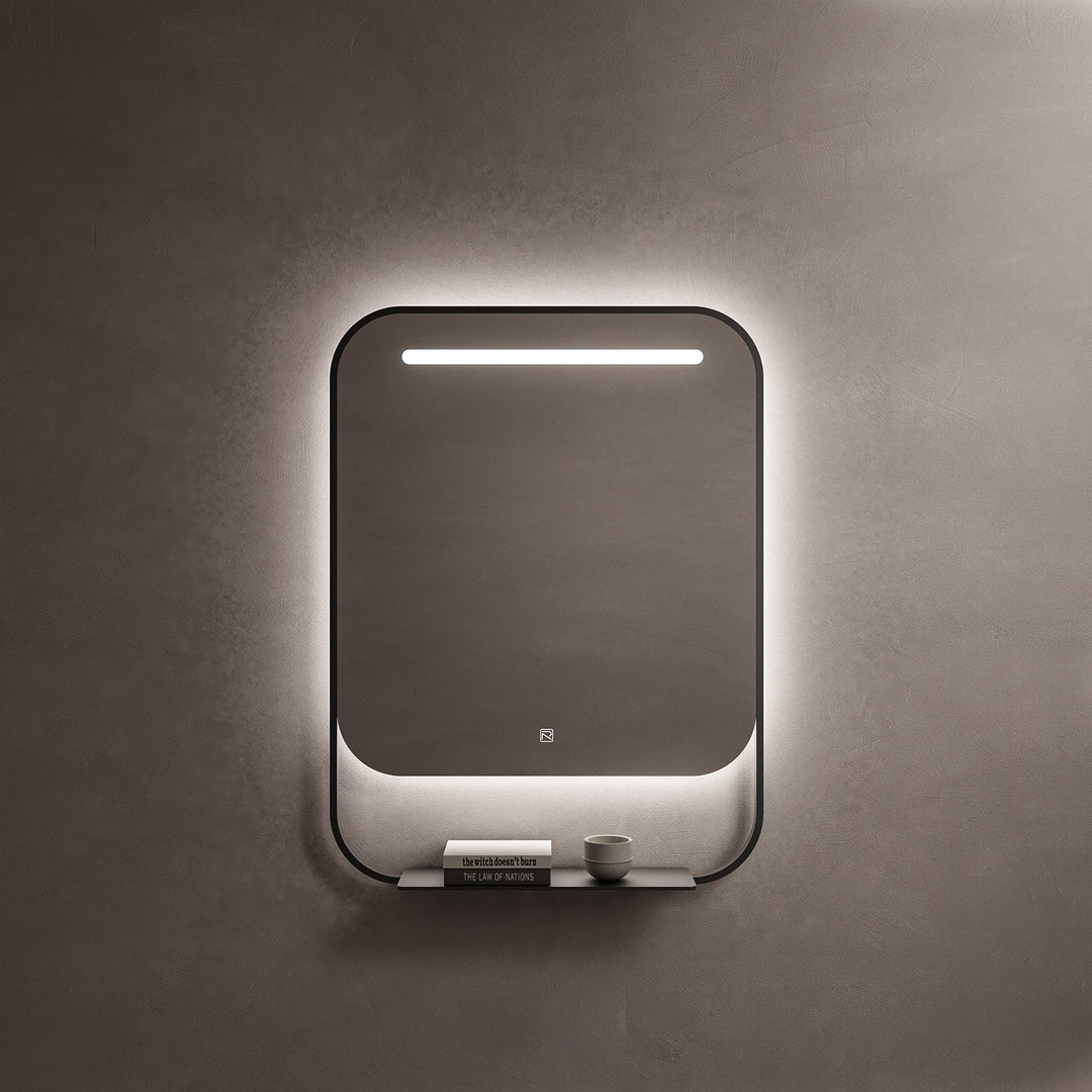 VAN 30" Round LED Bathroom Mirror in Matte Black