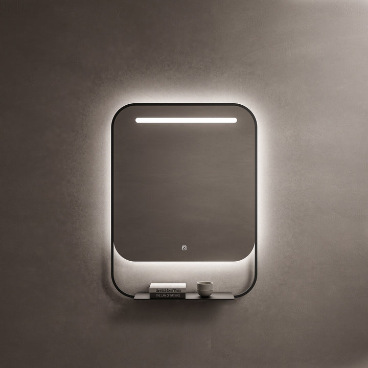 VAN 30" Round LED Bathroom Mirror in Matte Black