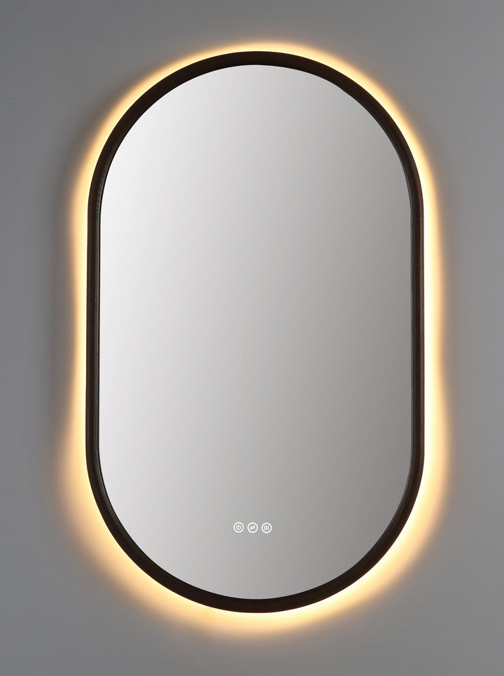 Zen 24" LED Bathroom Mirror in Chestnut Oak, Anti-Fog