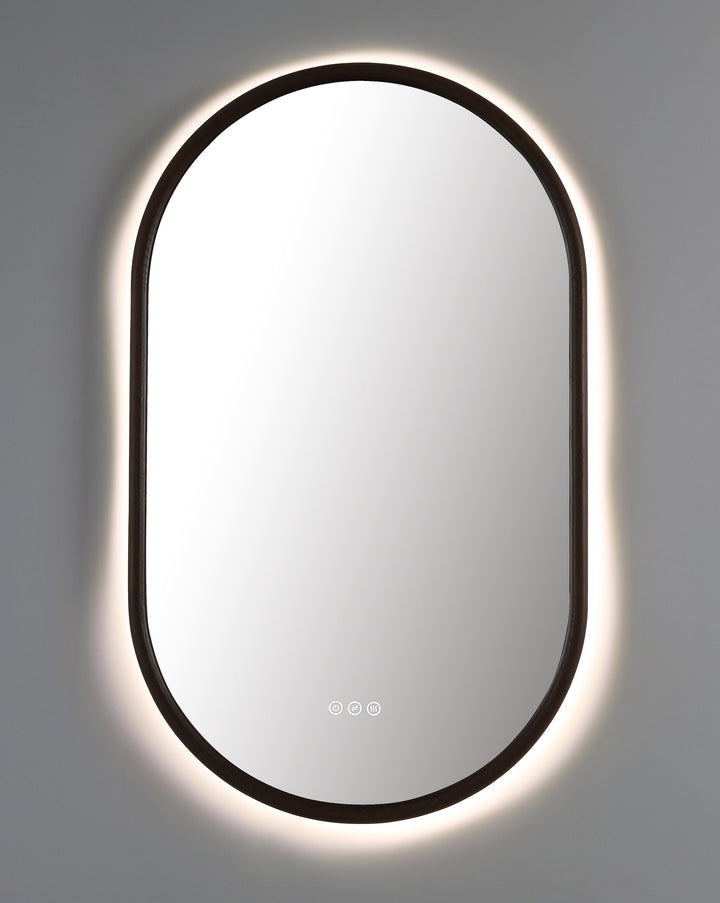 Zen 24" LED Bathroom Mirror in Chestnut Oak, Anti-Fog