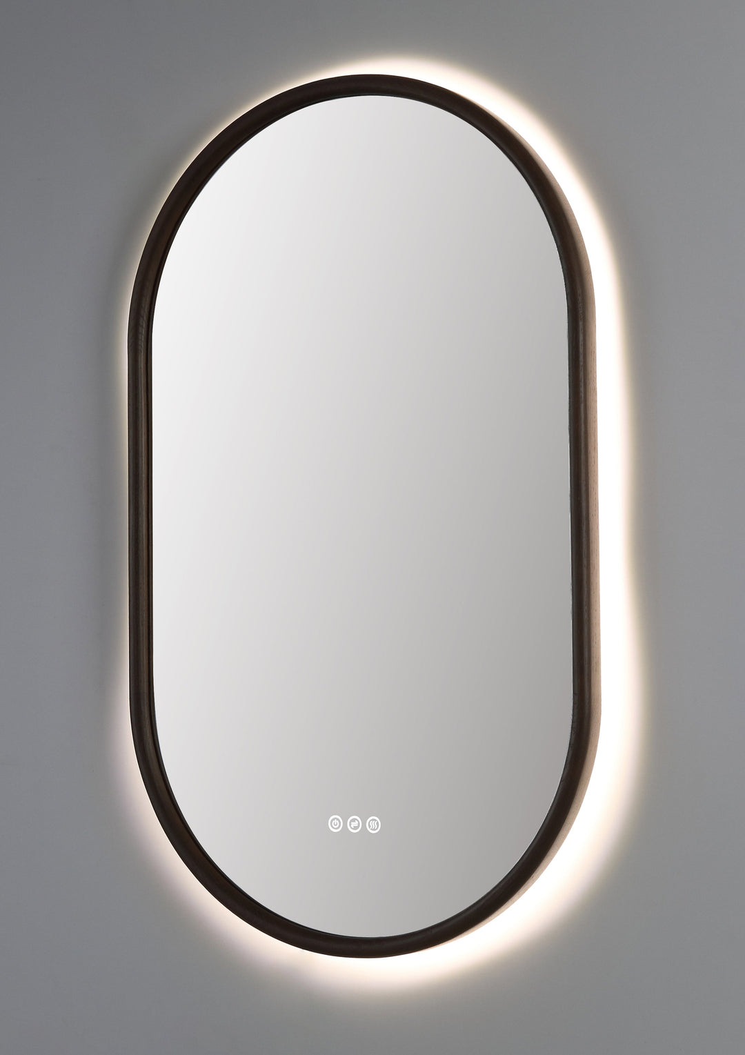 Zen 24" LED Bathroom Mirror in Chestnut Oak, Anti-Fog