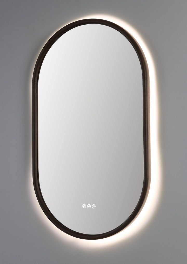 Zen 24" LED Bathroom Mirror in Chestnut Oak, Anti-Fog