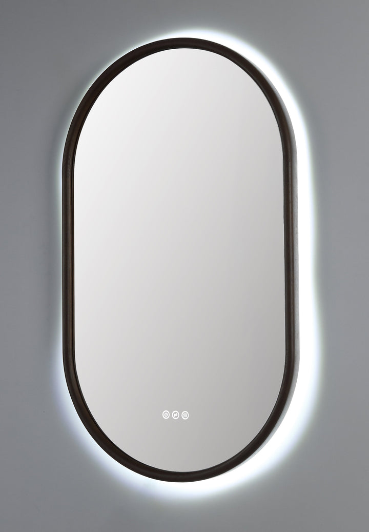 Zen 24" LED Bathroom Mirror in Chestnut Oak, Anti-Fog