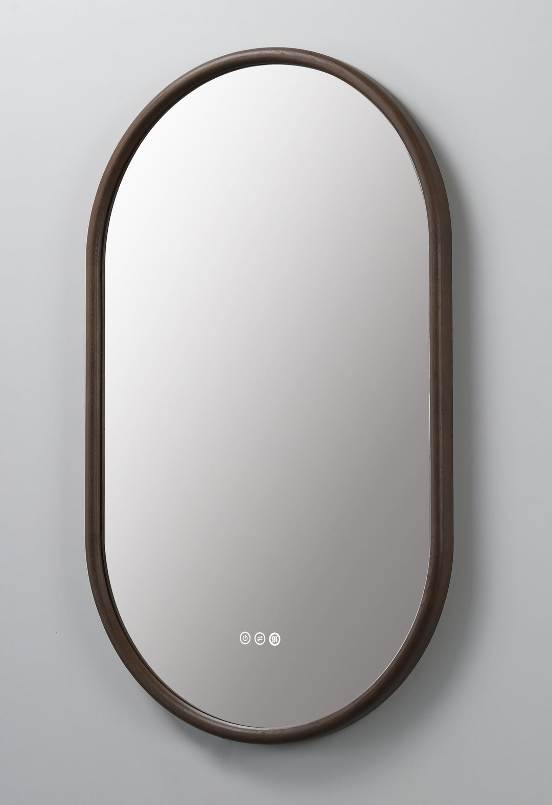 Zen 24" LED Bathroom Mirror in Chestnut Oak, Anti-Fog