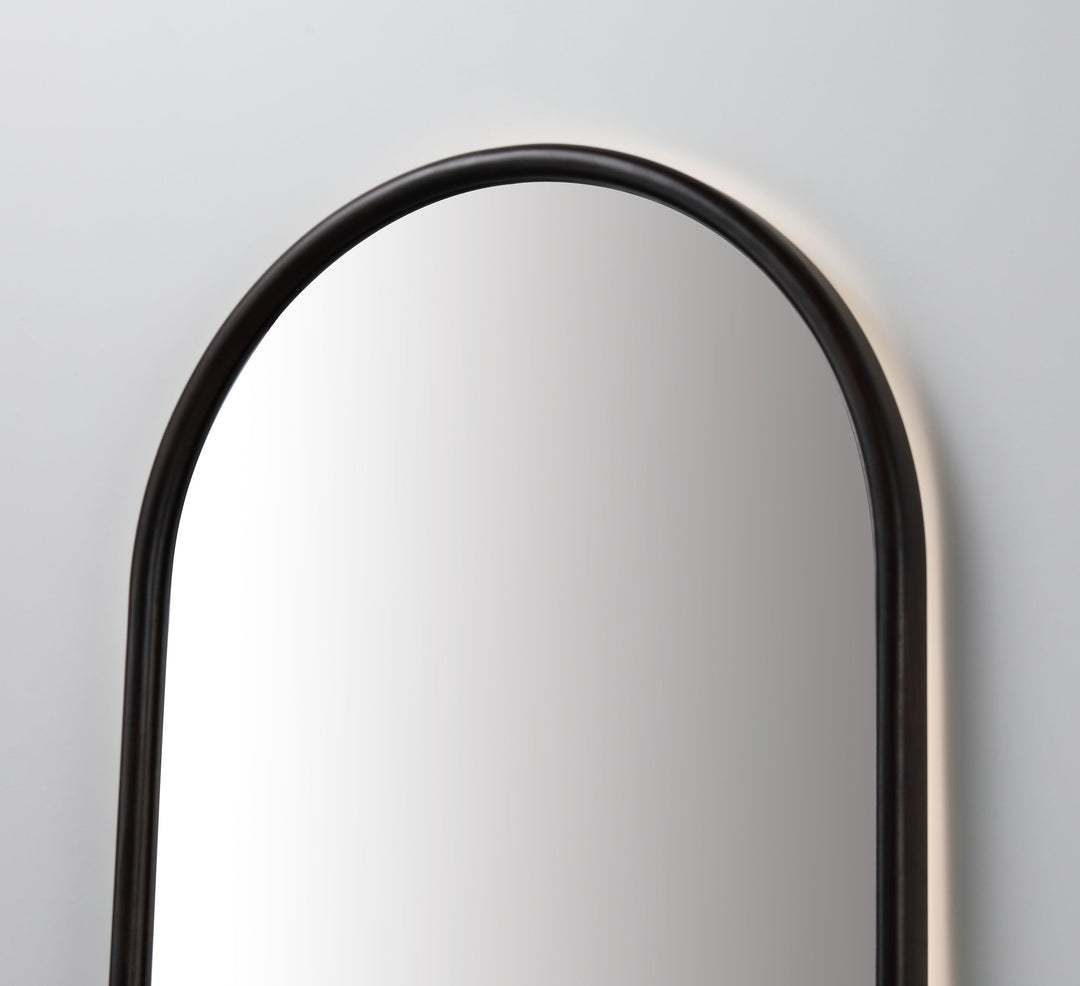 Zen 24" LED Bathroom Mirror in Dark Walnut, Anti-Fog
