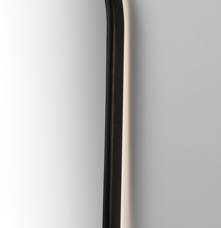 Zen 24" LED Bathroom Mirror in Dark Walnut, Anti-Fog