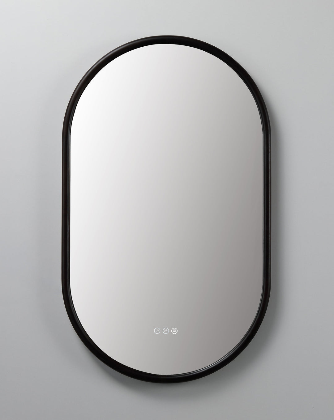 Zen 24" LED Bathroom Mirror in Dark Walnut, Anti-Fog