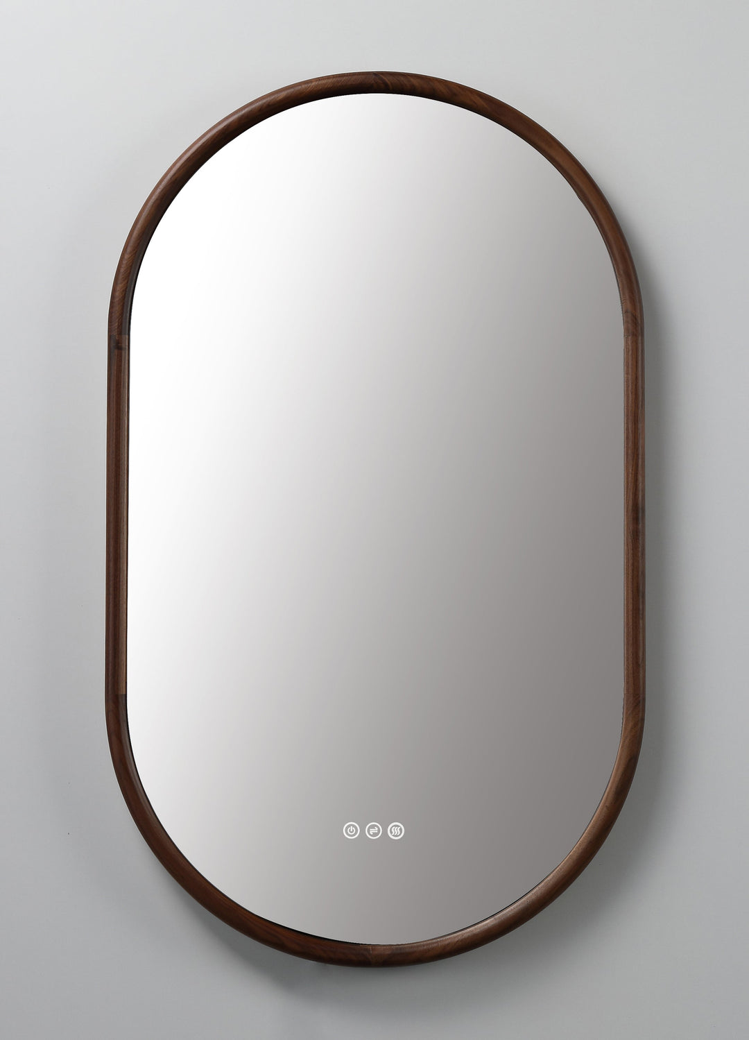 Zen 24" LED Bathroom Mirror in Walnut, Anti-Fog