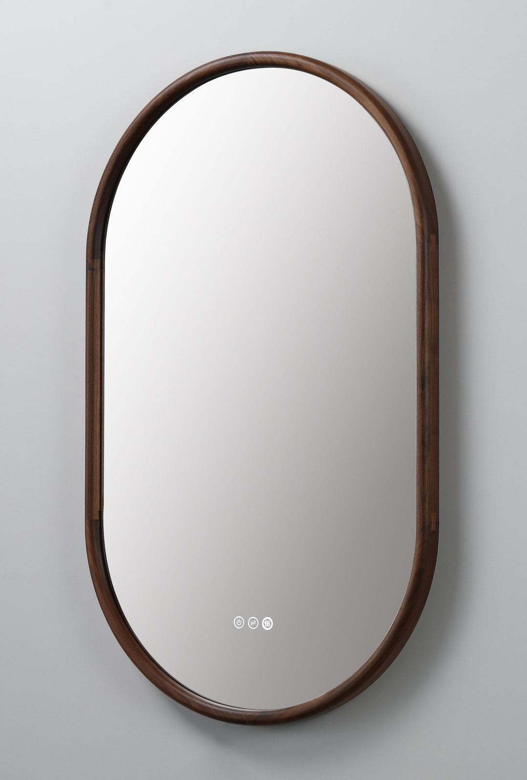 Zen 24" LED Bathroom Mirror in Walnut, Anti-Fog