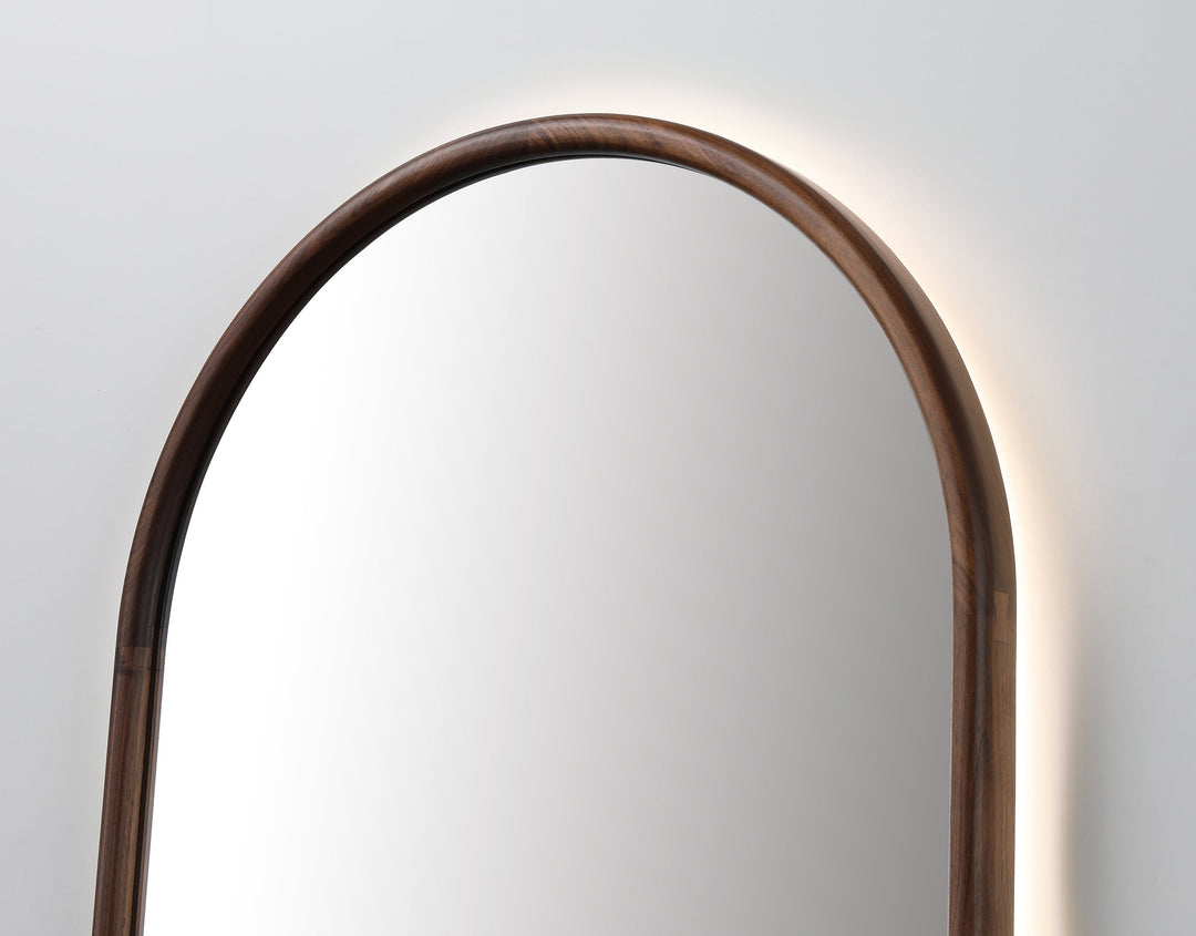 Zen 24" LED Bathroom Mirror in Walnut, Anti-Fog