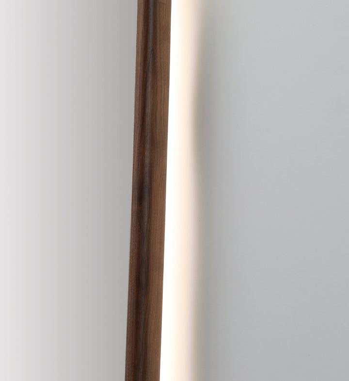 Zen 24" LED Bathroom Mirror in Walnut, Anti-Fog