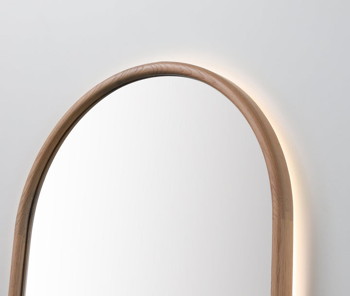 Zen 24" LED Bathroom Mirror in Whitewash Oak, Anti-Fog
