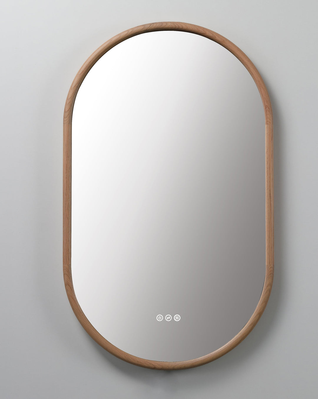 Zen 24" LED Bathroom Mirror in Whitewash Oak, Anti-Fog