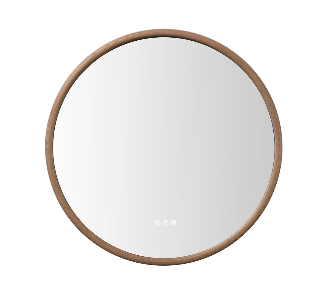 Zen 36" LED Bathroom Mirror in Whitewash Oak, Anti-Fog | ANVE Kitchen & Bath