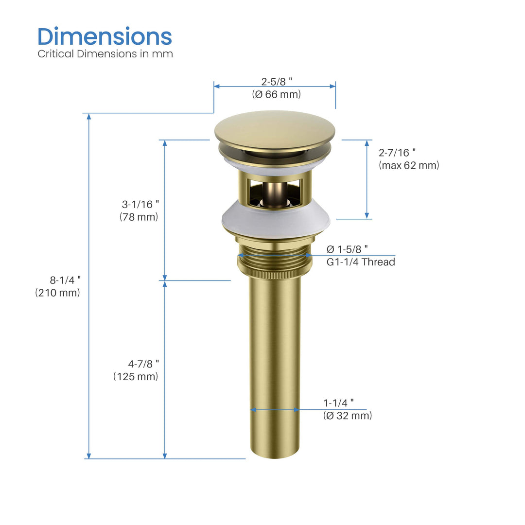 Pop-Up Drain Stopper with Overflow