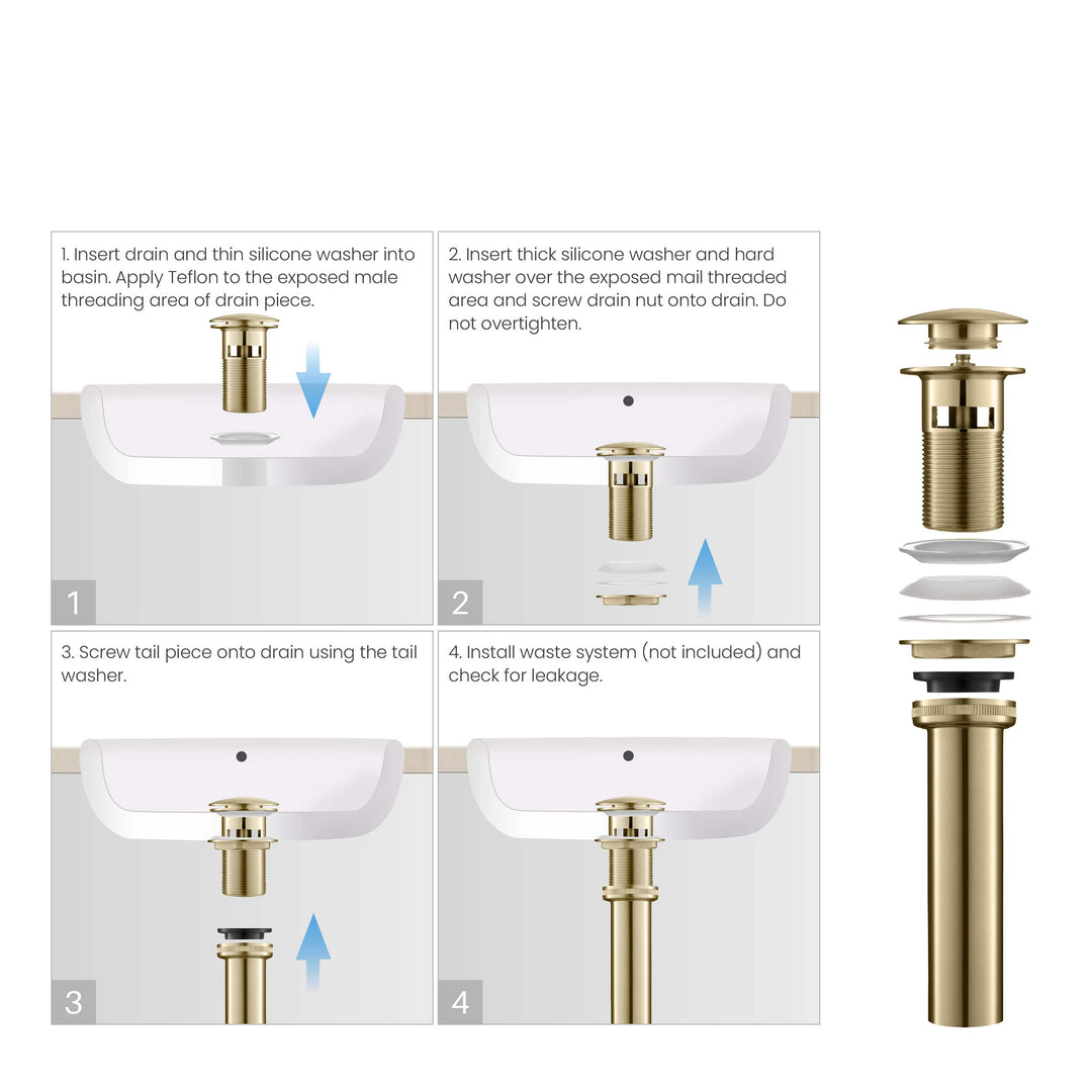 Pop-Up Drain Stopper with Overflow