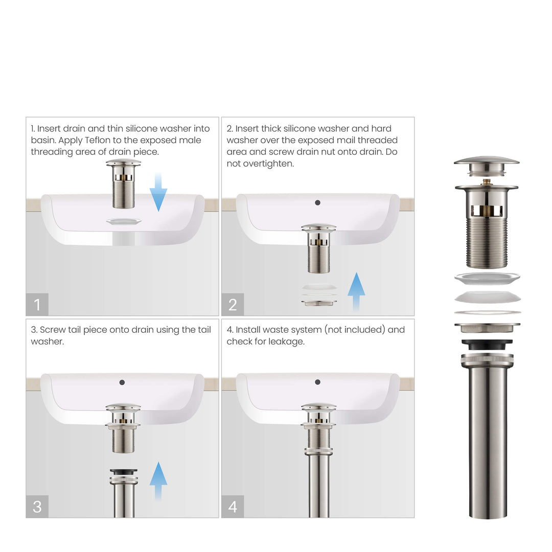 Pop-Up Drain Stopper with Overflow