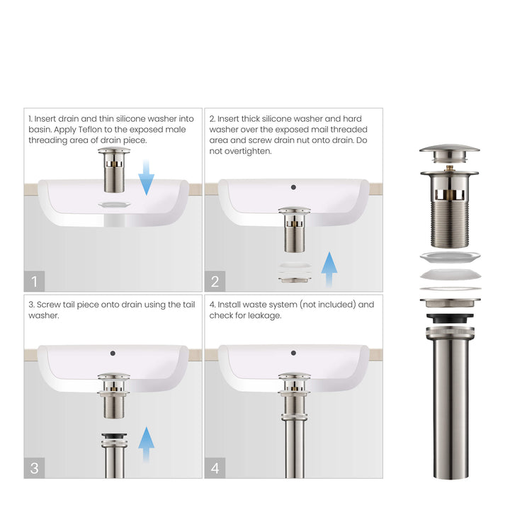 Pop-Up Drain Stopper with Overflow